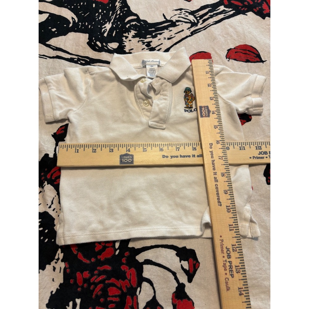 Polo Ralph Lauren Baby Boys White Polo Bear Cotton Pique Shirt 18M Toddler - Picture 3 of 3